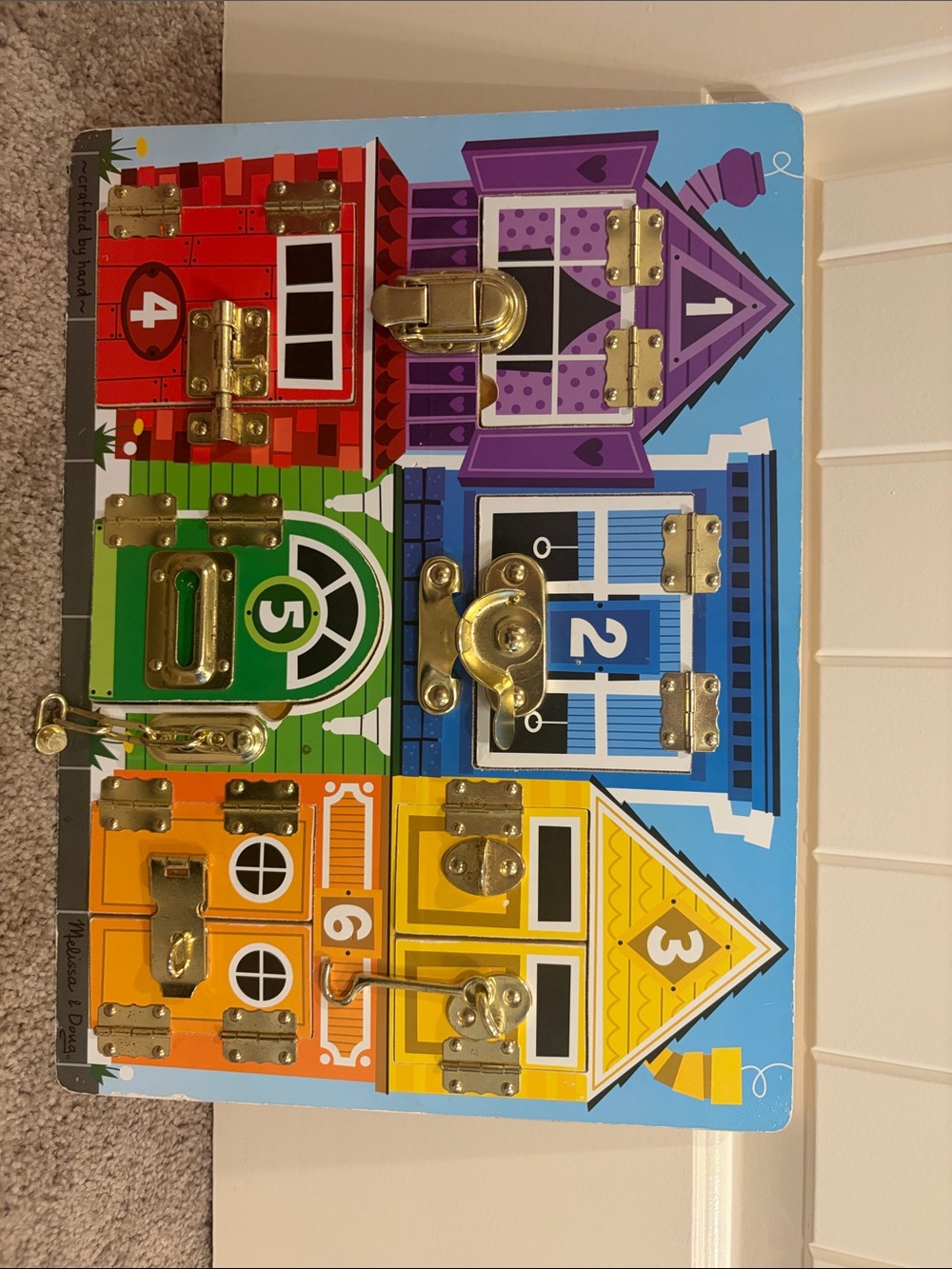 Colorful Lock-and-Latch Activity Board for Kids - Multicolor